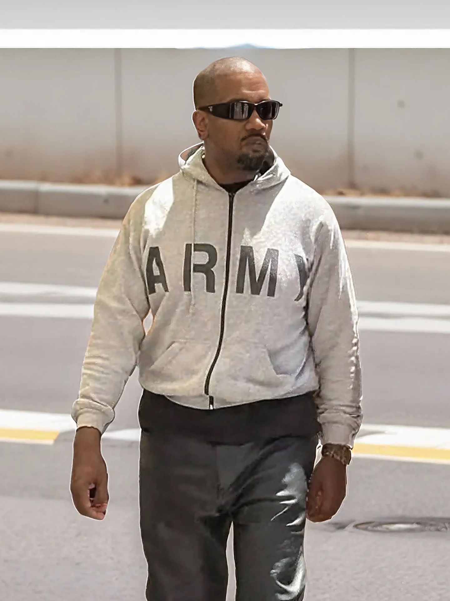 Street Fashion Zip Up Hoodie - Kanye West Limited Grey Zip-Up Hoodie