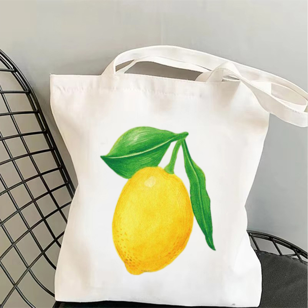 Tote Bag Canvas Print - Simple Lemon Slice Art Canvas Tote