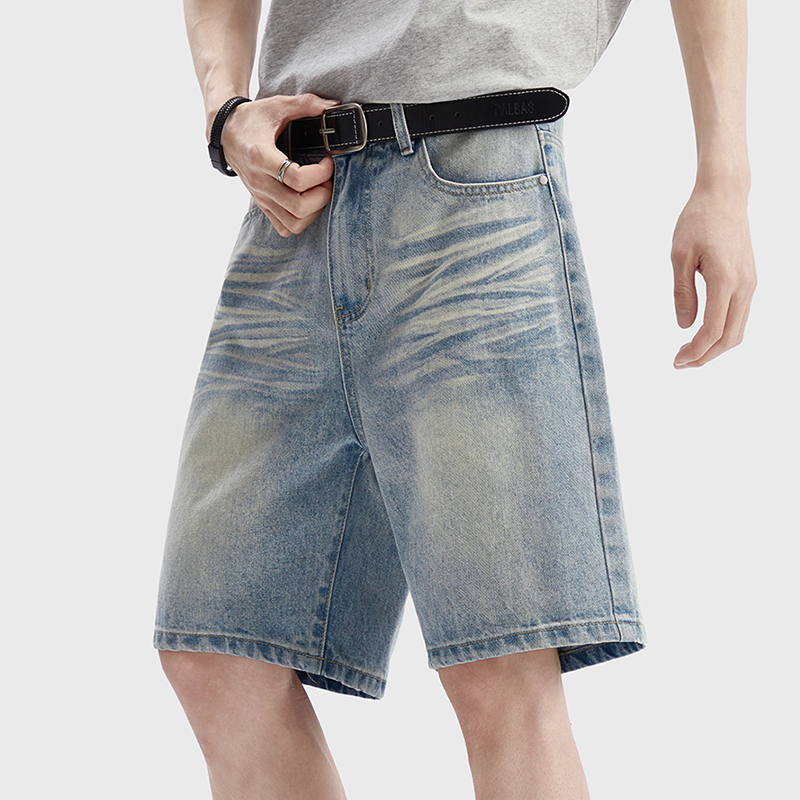 Street Fashion Art - Vintage Washed Denim Shorts Men's Loose