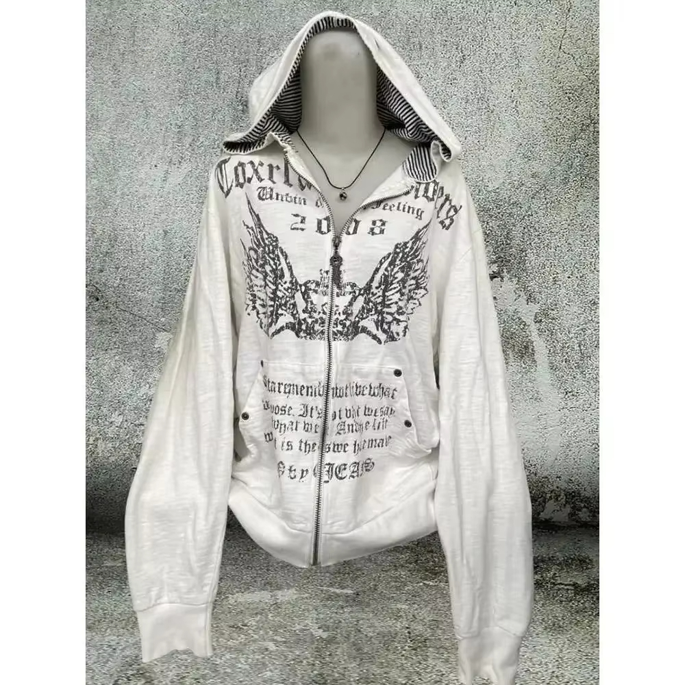 Grey Faux Fur Wool Double Zipp - Street Fashion Zip Up Hoodie 评论和价格