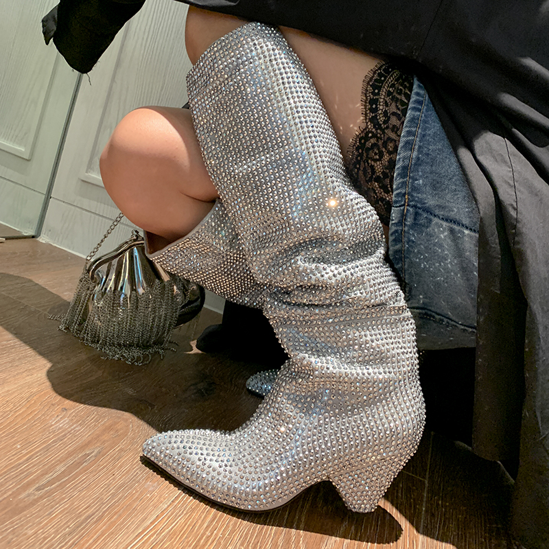 Fashion Spike Heels Crystal Lo - Street Fashion Ladies 评论和价格