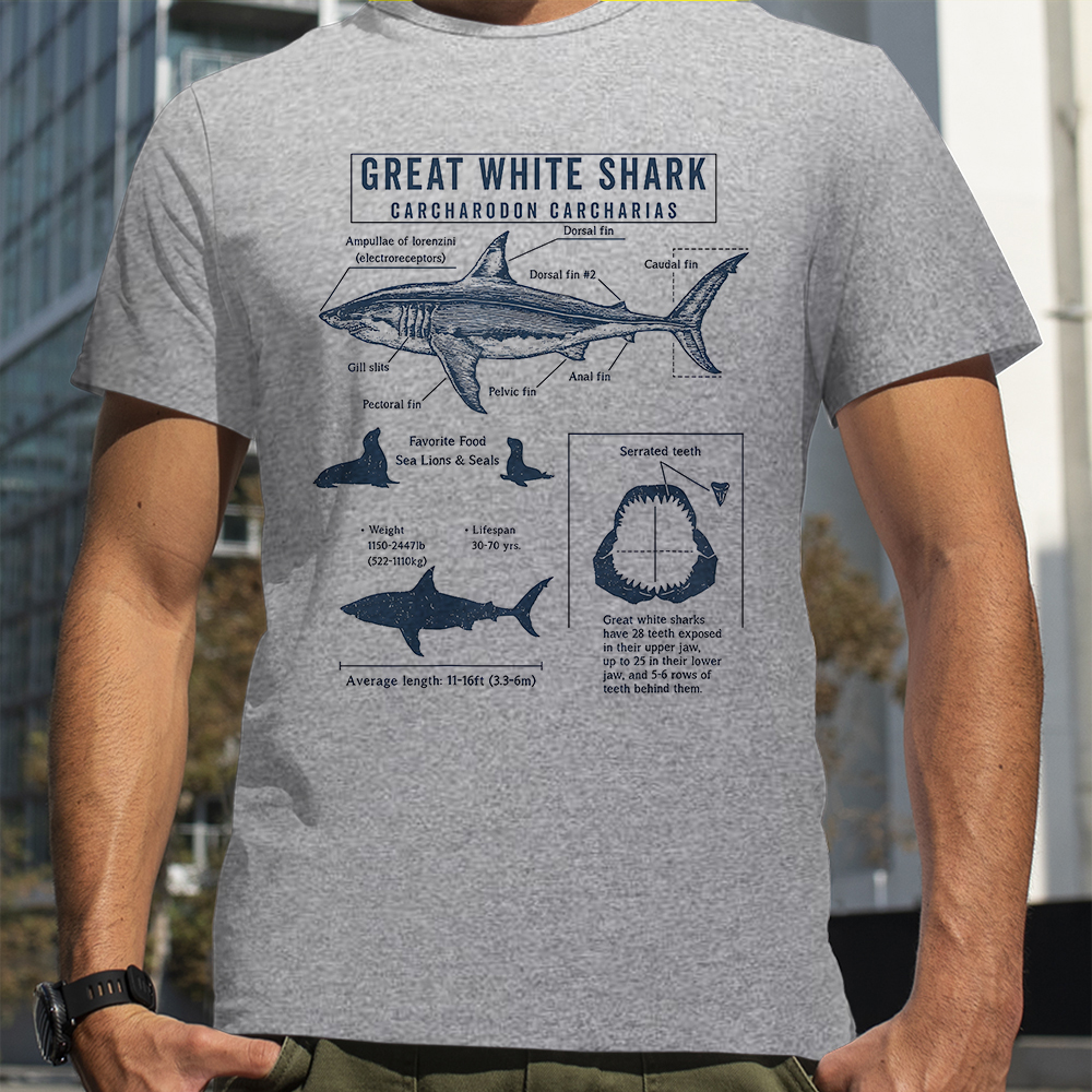 Great White Shark Anatomy Shar - Street Fashion Loverboy 评论和价格