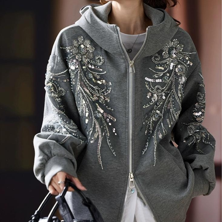 SuperAen Fashion Embroidered F - Street Fashion Zip Up Hoodie 评论和价格