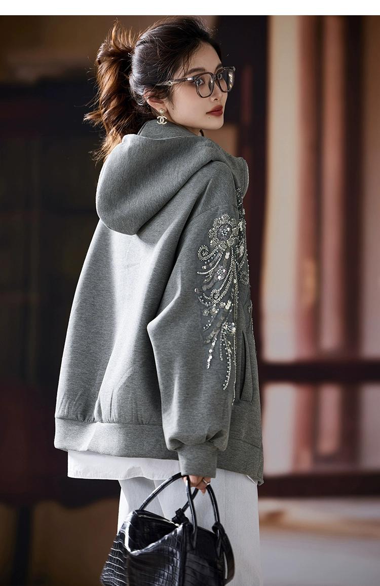 SuperAen Fashion Embroidered F - Street Fashion Zip Up Hoodie 评论和价格