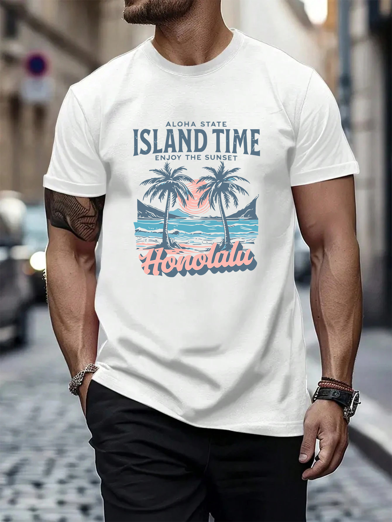 Island Time Honolulu Sunset Pr - Street Fashion Elements 评论和价格