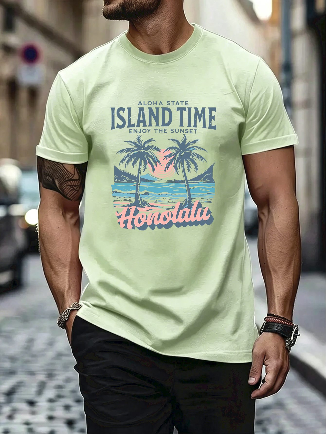 Island Time Honolulu Sunset Pr - Street Fashion Elements 评论和价格