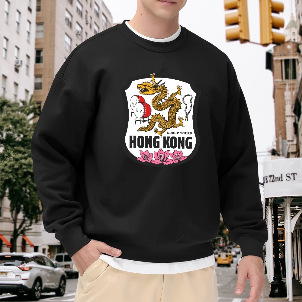 Men's Black Crew Neck Pullover - Street Fashion Hong Kong 评论和价格