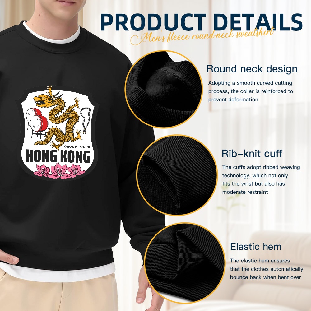 Men's Black Crew Neck Pullover - Street Fashion Hong Kong 评论和价格