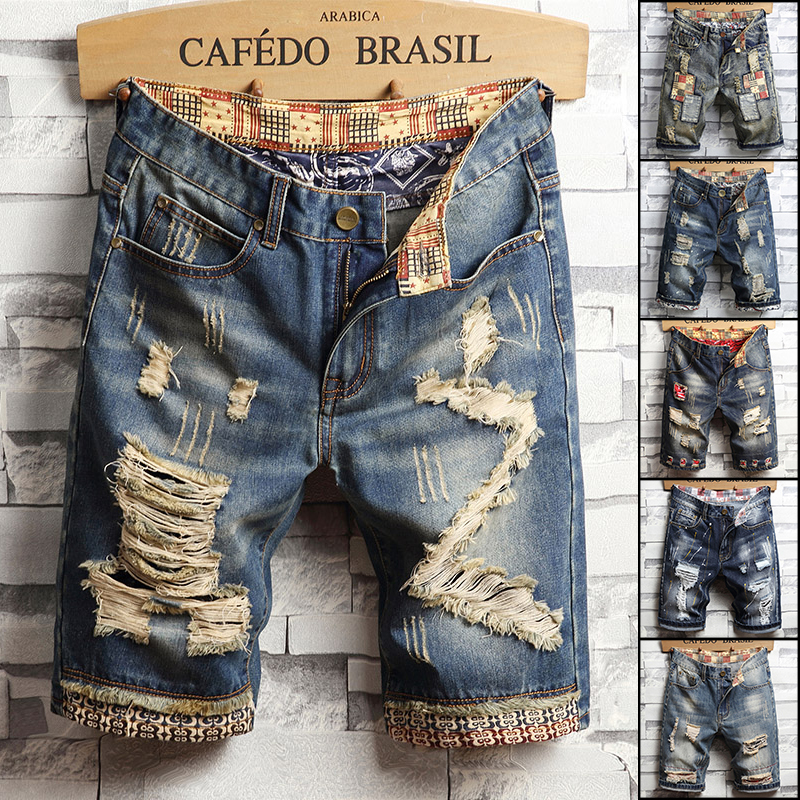 Ripped Hip-hop Denim Shorts Me - Street Fashion Art 评论和价格