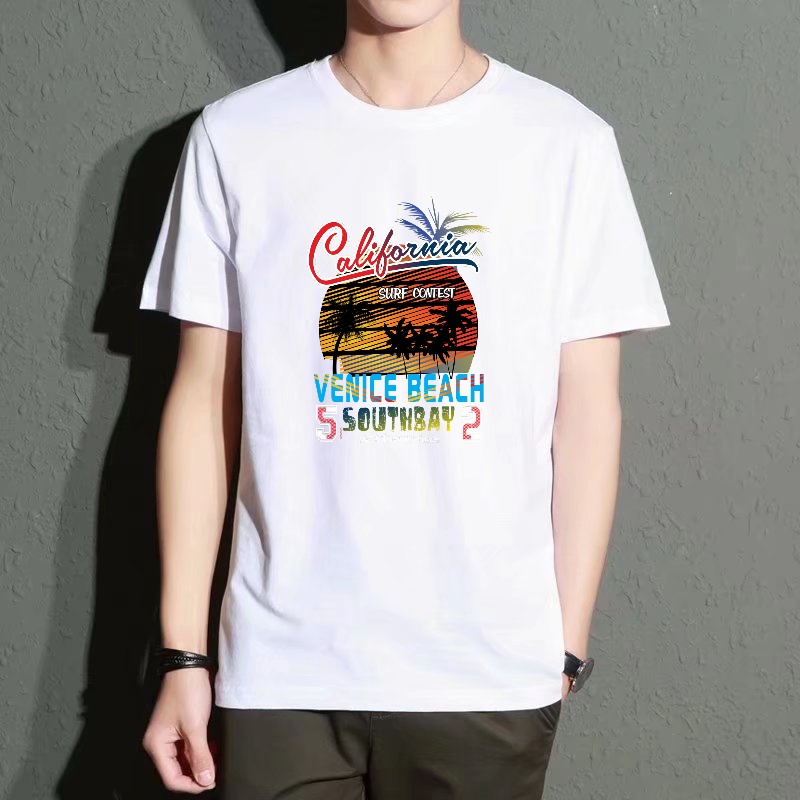 Men's Black Round-Neck Short-S - Street Fashion Venice 评论和价格