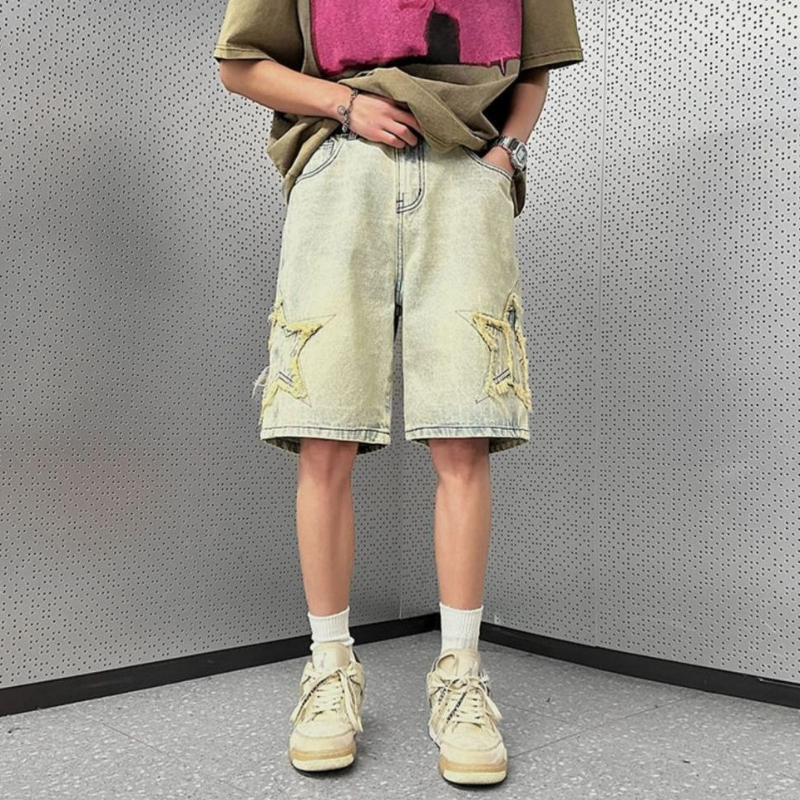 Retro Casual Loose Fit Men Den - Street Fashion Hong Kong 评论和价格
