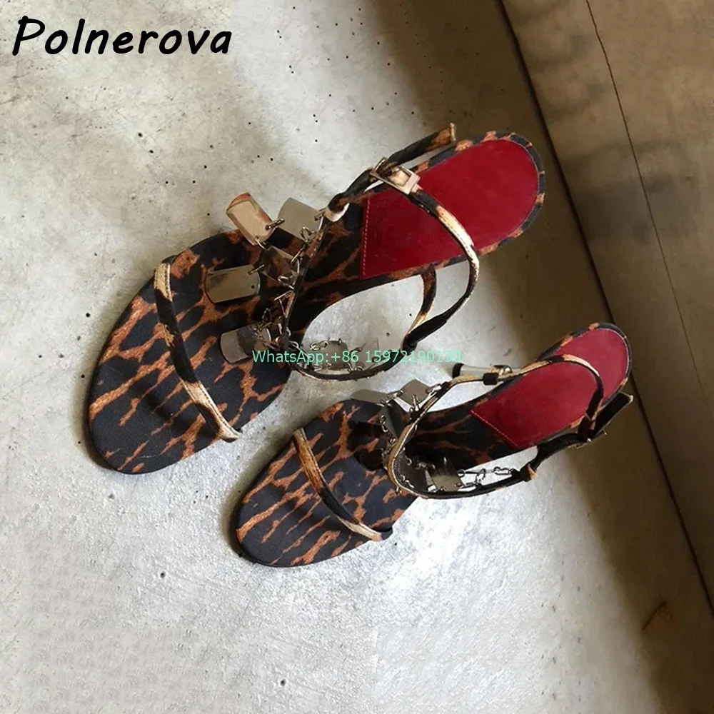 Leopard Metal Fringe Sandals R - Street Fashion Ladies 评论和价格