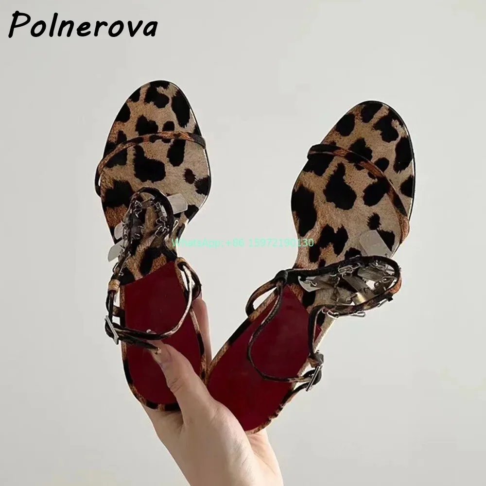 Leopard Metal Fringe Sandals R - Street Fashion Ladies 评论和价格