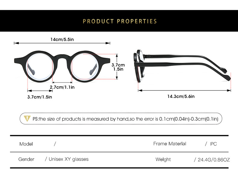 Vintage Round Two-Tone Eyeglas - Street Fashion Photoshoot 评论和价格