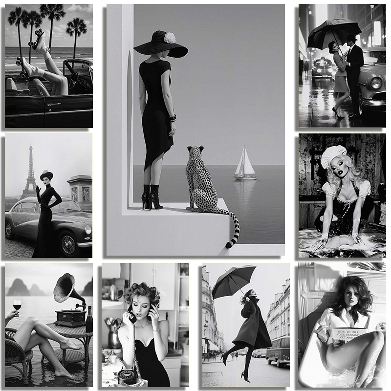 Black And White Fashion Street - Street Fashion Art 评论和价格