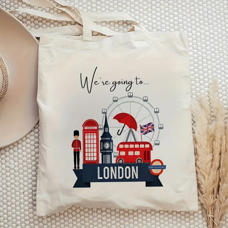 London Landmark Bus Phone Boot - Tote Bag Canvas Print 评论和价格