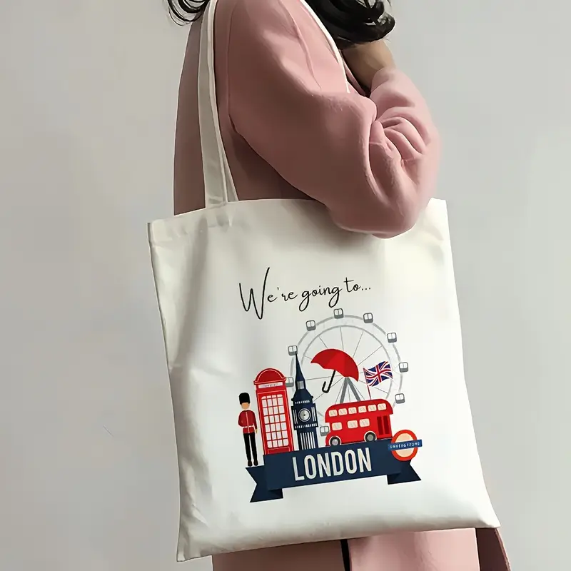 London Landmark Bus Phone Boot - Tote Bag Canvas Print 评论和价格
