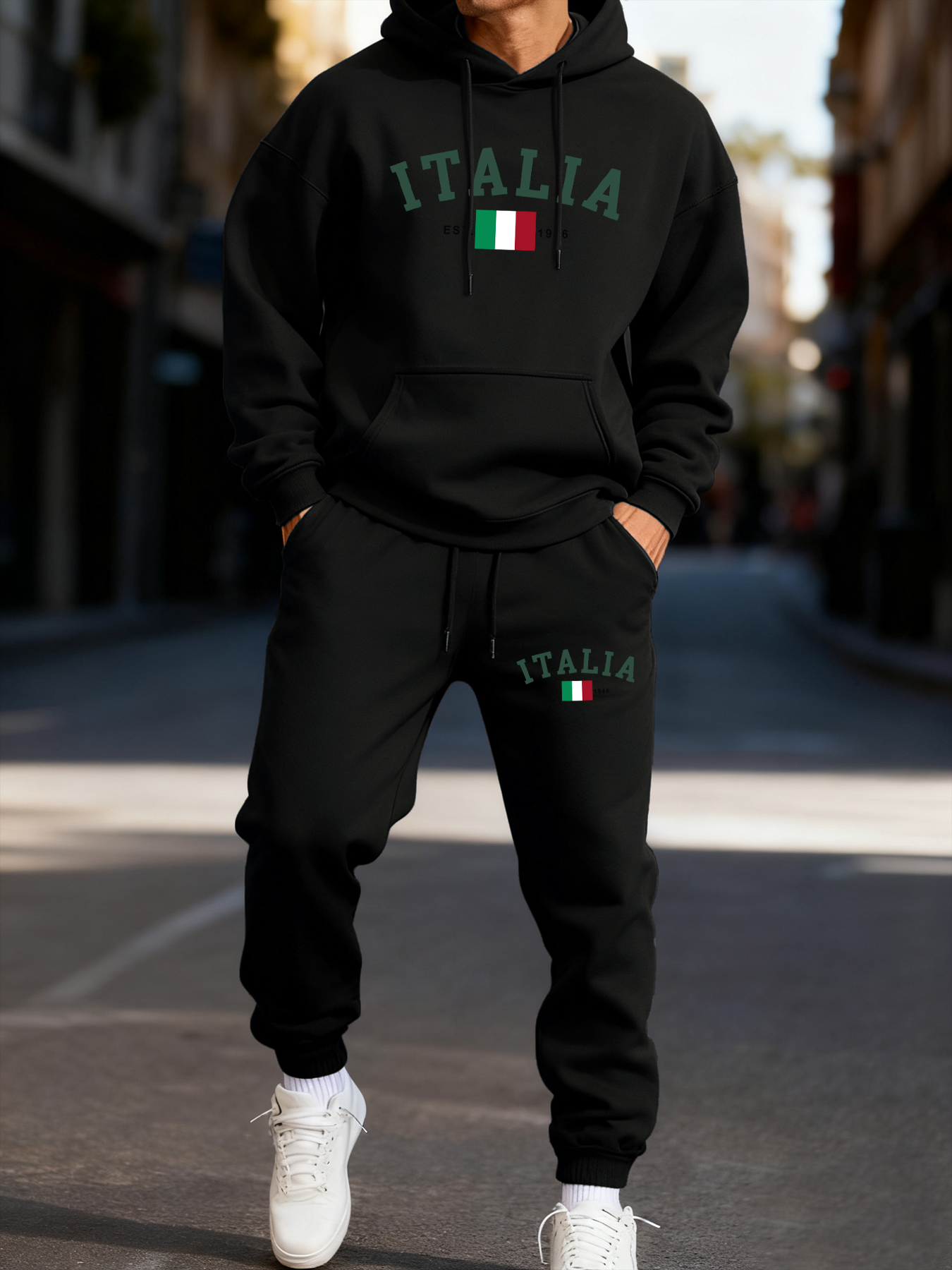 Italia Italian Flag Print Man  - Street Fashion Elements 评论和价格