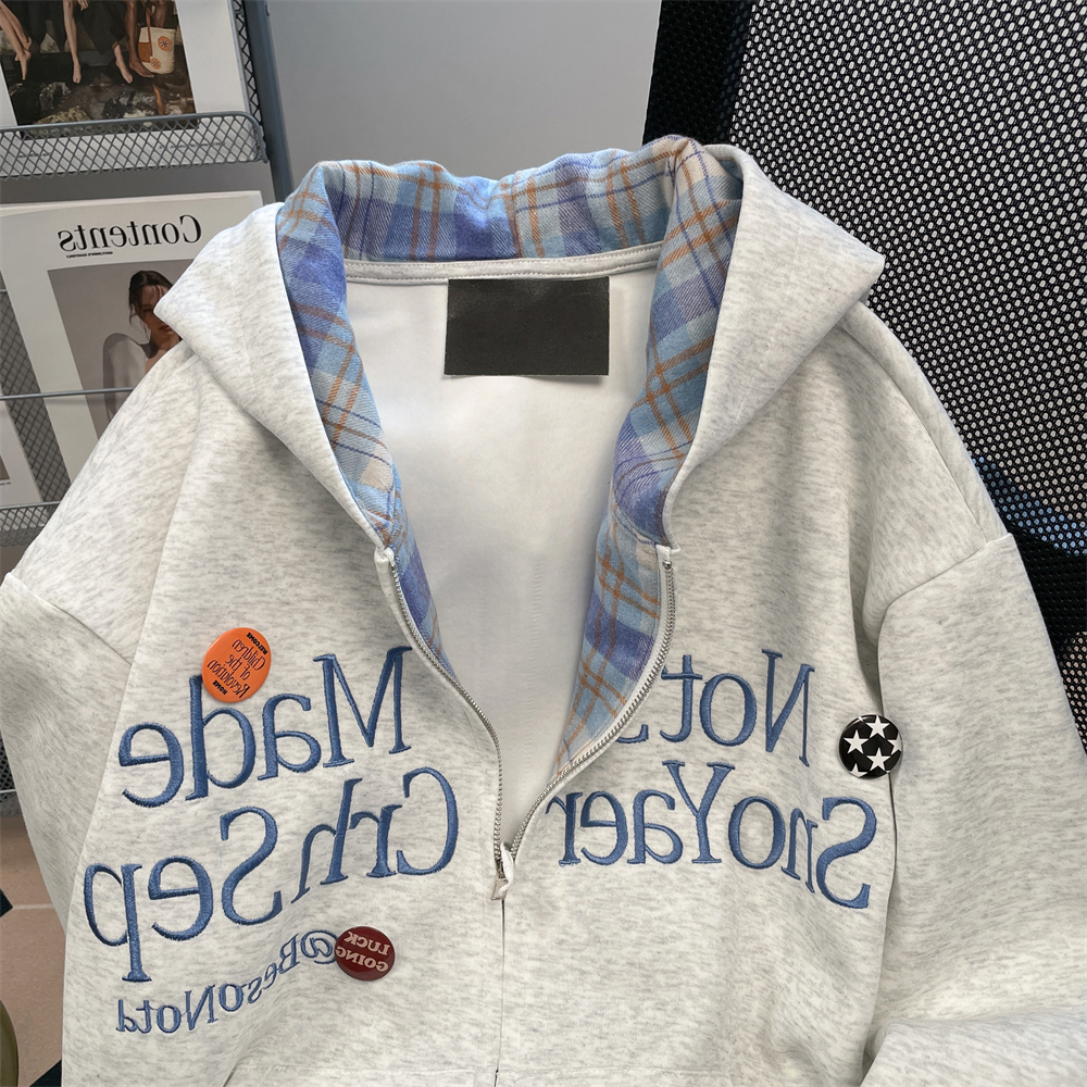 American Style Fashion Letter  - Street Fashion Zip Up Hoodie 评论和价格