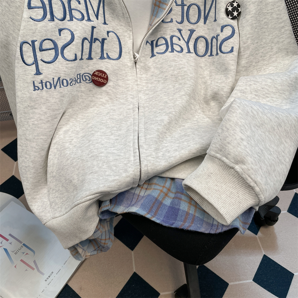 American Style Fashion Letter  - Street Fashion Zip Up Hoodie 评论和价格