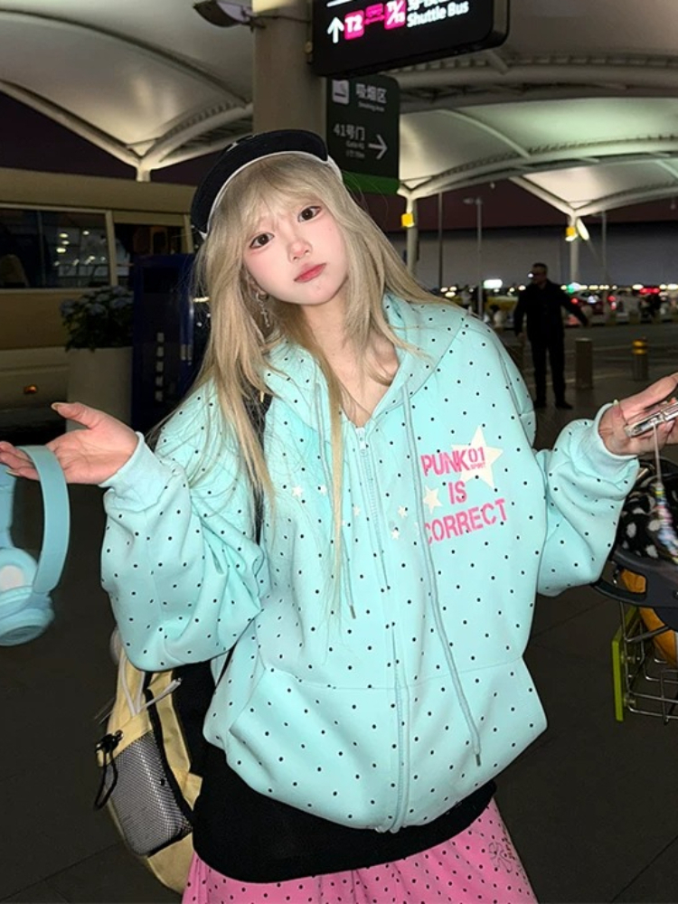 Subculture Sweatshirts Women H - Street Fashion Zip Up Hoodie 评论和价格