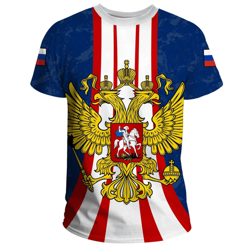 Fashion Russia Flag Badge T-sh - Street Fashion Russia 评论和价格
