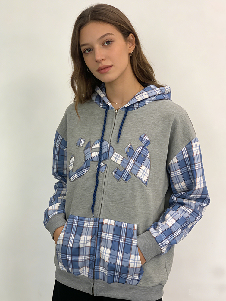 Winter 2025 New Splicing Fashi - Street Fashion Zip Up Hoodie 评论和价格