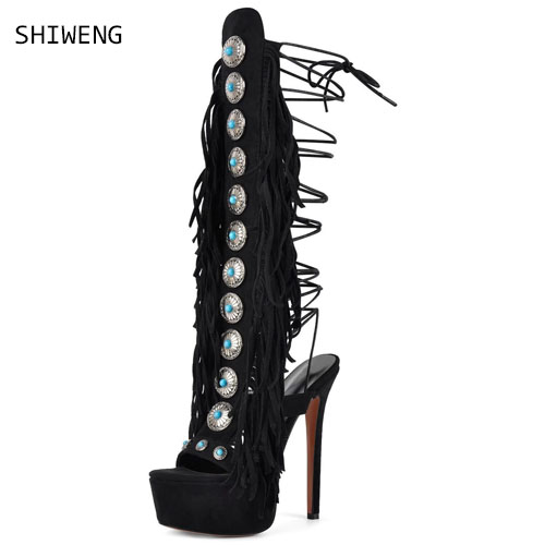 Sexy Open Toe Ladies Tassel Ge - Street Fashion Ladies 评论和价格